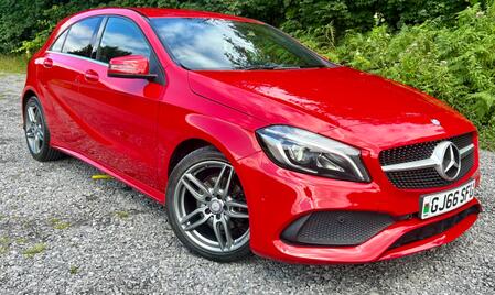 MERCEDES-BENZ A CLASS A180D**AMG LINE PREMIUM**CAMERA-XENONS-NAV-ONLY 48K**STUNNING CAR IN RED BIGSPEC**